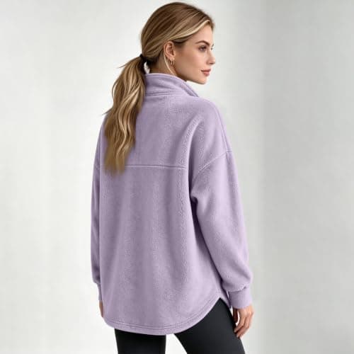 Flannel Quarter Zip Pullover Women view 6