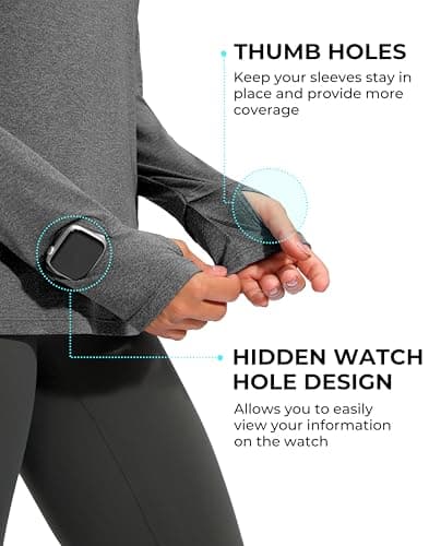 G Gradual Long Sleeve Workout Tops for Women Quick Dry Lightweight Running Athletic Shirts with Zip Pocket Moisture Wicking view 5