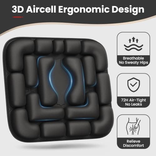Airplane Seat Cushion, Inflatable & Portable Travel Cushion for Long Flight view 4