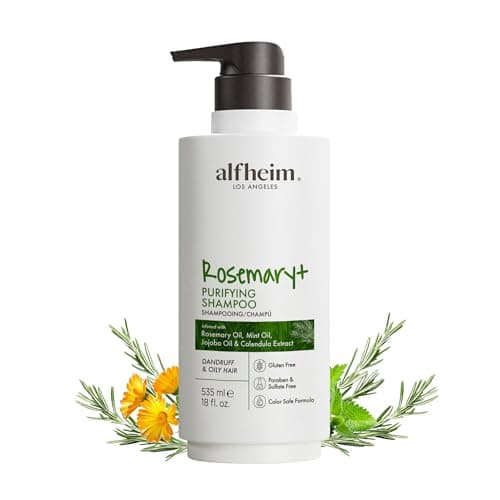 ALFHEIM Rosemary+ Purifying Shampoo – Clarifying Cleanse for Oily & Fine Hair with Rosemary, Peppermint & Jojoba Oils – Deep Scalp Refresh, Lightweight Volume – Vegan, Sulfate Free – 18 oz / 535 ml — image 1