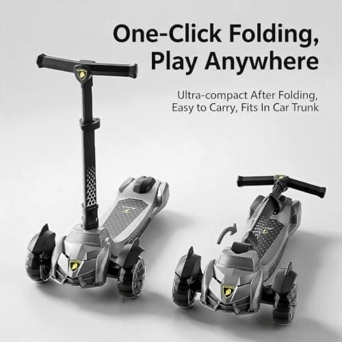 Aeneadbaby Kids Scooter, Easy Folding Scooter for Kids Ages 5+, Teens | 5-18 years old big kids scooter，thick aluminum alloy pole and handlebar，widened thick wheels，height adjustable， view 4