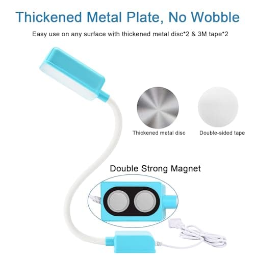 Magnetic Work Light, HengBo LED Machine Light with Flexible Gooseneck, 1500LM 7000K Bright Workshop Lamp for Lathe, Drill Press, Garage Repairs view 4