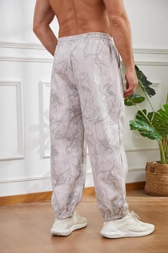 MSBESYOR Men’s Camo Baggy Sweatpants Graphic Print Workout Streetwear Joggers Pants for Men Fleece Sweats with Pockets view 4