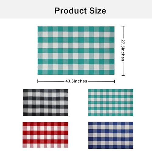 LYGLIGH Green and White Outdoor Rug, Buffalo Plaid Rug, 27.5"x43" Checked Rugs Washable, Cotton Front Door Mat Indoor, Low Pile, Fade Resistant, Pet-Friendly Area Rug for Kitchen, Farmhouse, Entryway view 2