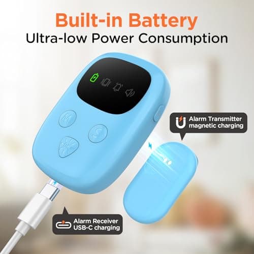 2026 New Wireless Bedwetting Alarm, Bedwetting Alarm for Boys and Girls, Compact & Comfortable Wireless Sensor, 7 Melodies, 3 Modes, Bedwetting Solution, Includes Progress Card, Blue view 4