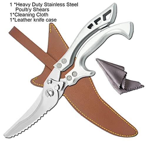 ANDONG Upgrade Heavy Duty Stainless Steel Kitchen Scissors - Professional Poultry Shears for Bone, Meat, Chicken, Fish, Turkey, Vegetables,Spring Loaded Multipurpose Ultra Sharp Utility Scissors view 6