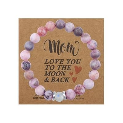 Oeyliz Mothers Day Gifts for Mom Women Mama Bracelet Best Mama Personalized Unique Presents Mother's Day Birthday Christmas Natural Stone Bracelet