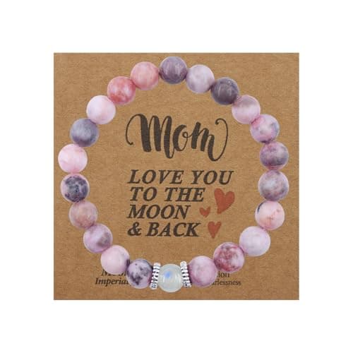Oeyliz Mothers Day Gifts for Mom Women Mama Bracelet Best Mama Personalized Unique Presents Mother's Day Birthday Christmas Natural Stone Bracelet — image 1