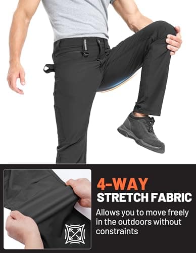 DURAWERK Men's 4-Way Stretch Cargo Pants, Work Pants, Durable Tactical Pants, Lightweight EDC Hiking Pants for Outdoor view 2