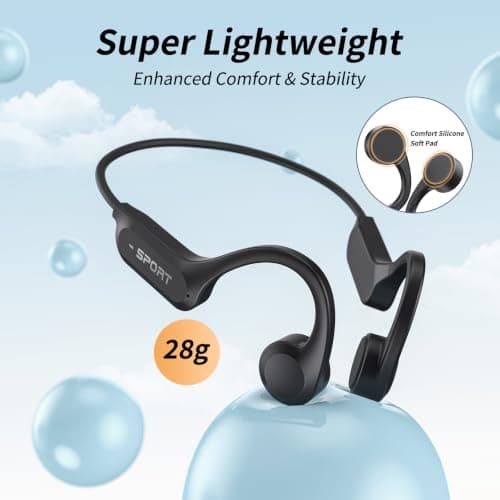 CXK Bone Conduction Headphones, 2026 Upgrade Open Ear Headphones with Mic, IPX7 Waterproof, Balanced Audio, 10H Playtime, Lightweight Sports Headphones for Running, Cycling, Walking view 6