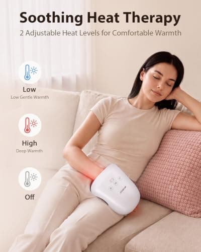 CINCOM Cordless Hand Massager with Heat and Compression, Blue view 5