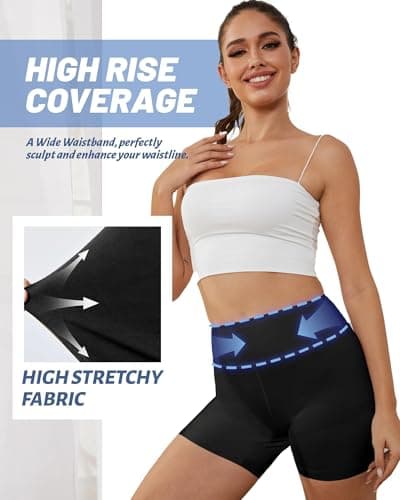 NexiEpoch 2 Pack Biker Shorts for Women - 3"/5"/8" Booty Volleyball High Waisted Black Spandex Shorts for Yoga Dance Workout view 5