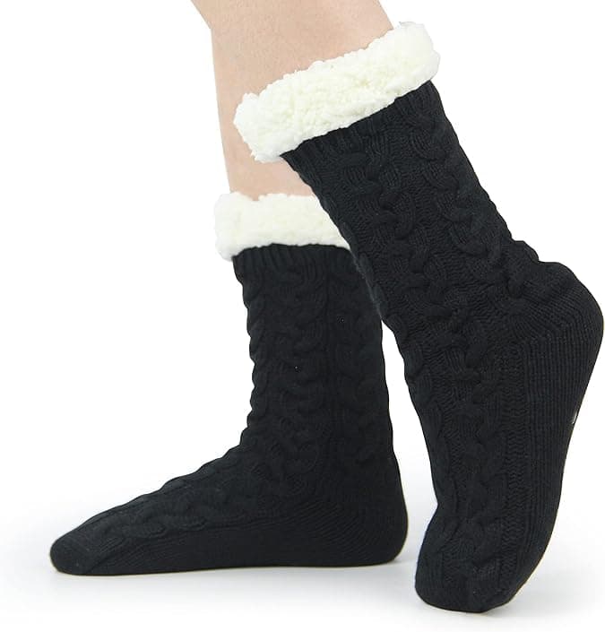 BenSorts Women Winter Thick Slipper Socks with Grippers Non Slip Warm Fuzzy Socks Christmas Gifts view 4