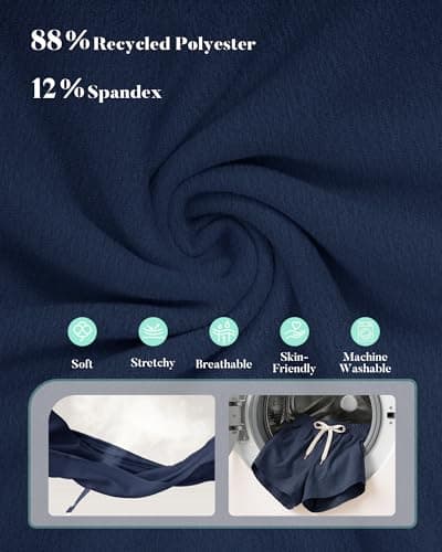 iceROSE Athletic Shorts for Women - High Waisted Black Running SweatShorts Summer Drawstring with Pockets for Workout Lounge view 4