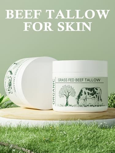 Beef Tallow, Tallow Face Moisturizer, Beef Tallow for Skin, Unscented 100% Organic Beef Tallow Blam Grass Fed Finished Whipped Tallow Face Cream Moisturizer Body Lotion Skin Care for Sensitive Skin view 6