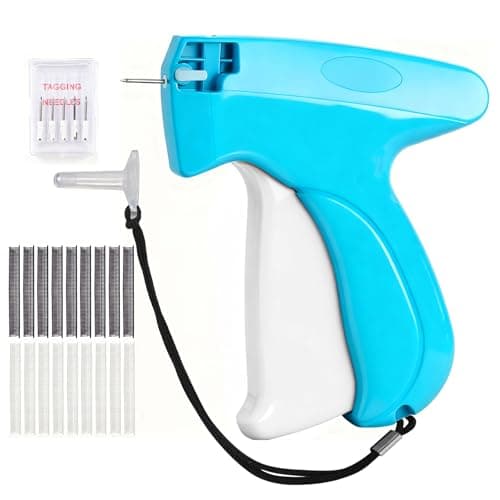 Handheld Stitch Tag Gun for Clothes, Quick Clothing Fixer Micro Tagging Gun, Sewing Gun Kit Includes 6 Needles, 2000 Black Fasteners & 2000 White Fasteners