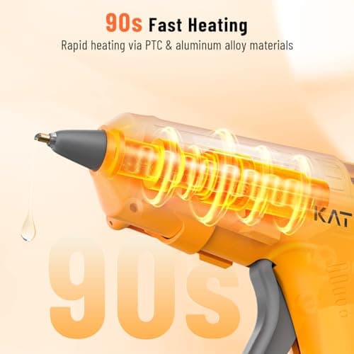 Katerk 3.7V Cordless Hot Glue Gun Kit with 15 Glue Sticks, 90s Fast Heating view 6