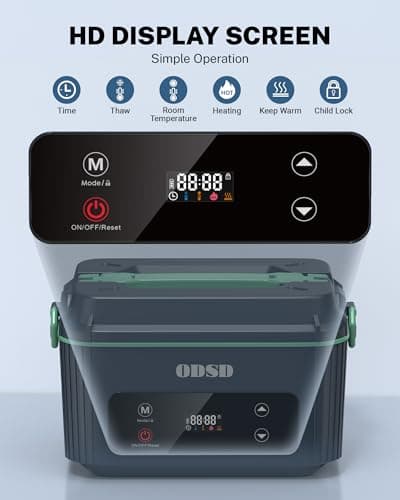 ODSD Cordless Electric Lunch Box for Adults, Heated Lunch Box with 130min Battery Life, Self-Heating Portable Electric Food Warmer with 1.2L Container for Truck, Office, or Outdoor Worksite view 4