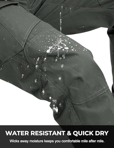 MOURCE Tactical Pants for Men Water Resistant Quick Dry BDU Cargo Pants with 7 Large Pockets Breathable Ripstop Work Hiking view 3