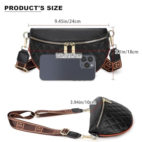 Eslcorri Small Crossbody Sling Bag for Women Trendy - Fanny Packs Leather Chest Belt Bum Bag Anti Theft Purse for Travel view 5