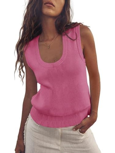 Saodimallsu Women's Ribbed Knit Sweater Vest — image 1