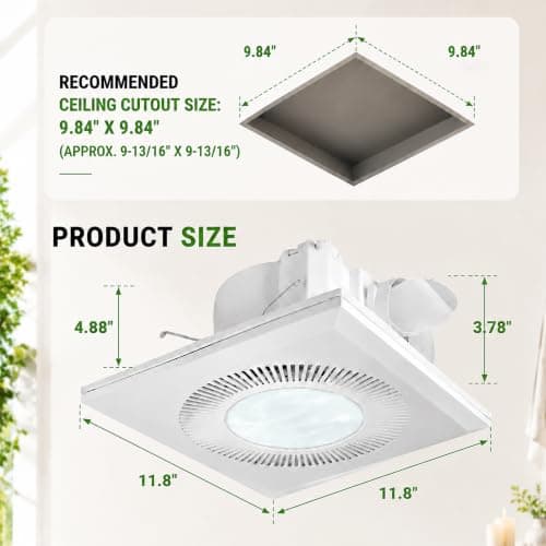 AIMEZDA bathroom fan light view 2