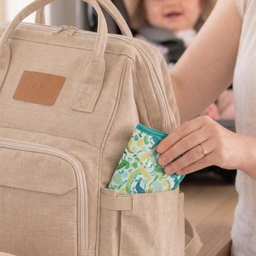 CIVARUA KIDS 3-Pack Waterproof Baby Bibs for Eating - Mess Proof Lightweight Toddler Feeding Bibs with Large Food Catcher, Food-Grade Baby Eating Essentials, Easy to Put On & Clean(Green Animals) view 6