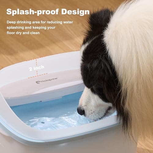 HOLAPAW Dog Water Fountain for Large Dogs, 2.1Gal/8L Dog Water Bowl Dispenser, No Spill Automatic Pet Water Fountain for Dogs Cats Multiple Pets with Ultra Quiet Pump, 3 Filter Replacement, Blue view 4