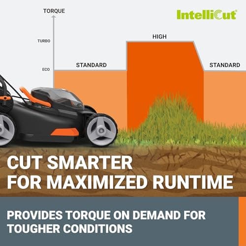 WORX 17" Cordless Lawn Mower, 2 in 1 Electric Mower Cuts Quietly, Compact & Lightweight Push Lawn Mower with 7-Position Height Adjustment for Small Yards, 2 Batteries & Charger Included, WG743 view 6