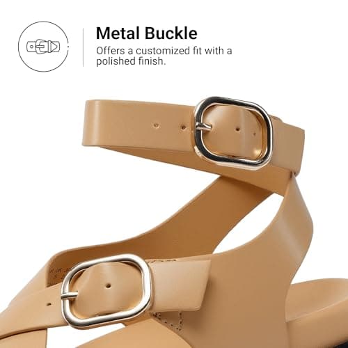 DREAM PAIRS Womens Strappy Sandals Flat Thong Comfortable Footbed Platform Summer Fashion Vocation Shoes view 5