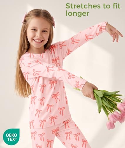 Petite&Me Viscose from Bamboo Girls Pajamas, 2PC Long Sleeve Set, Size 6-14 view 6