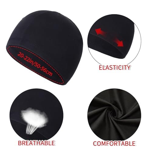 Renil Lightweight Quick Dry Skull Caps, Moisture Wicking Cycling Cap/Helmet Liner Running Beanie Caps for Men and Women view 2