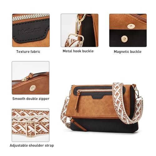 Crossbody Purse for Women Small Crossbody Bags Trendy Vegan Leather with Adjustable Shoulder Straps Gift for Mother Wife Mom view 5