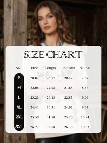 Eatbook Oversized Western Shirts for Women Country Cow Skull Graphic Tee view 4