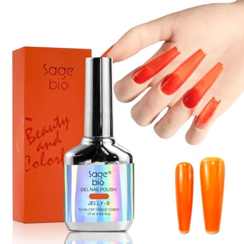 SAGEBIO Jelly Gel Nail Polish, 15ml Semi-Transparent Gel, Glossy Finish, Vibrant Colors for DIY Manicures, Long-Lasting & Chip-Resistant view 1