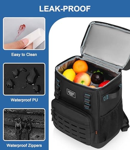 Cooler Backpack 2 Insulated Compartments Leak Proof Beach Coolers Back Pack Waterproof Cooler Bag for Hiking, BBQ Camping, Picnic, Fishing (25L, 36 Cans) view 3