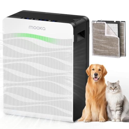 MOOKA Air Purifier for Home Pet Large Room 2800Ft² Dual Washable Pre-Filter | PM2.5 Air Quality Sensor, 3 Speeds/Auto/Timer/Sleep Mode, HEPA Air Cleaner for Bedroom Dorm Room Wildfire Smoke, C300 (White) — image 1