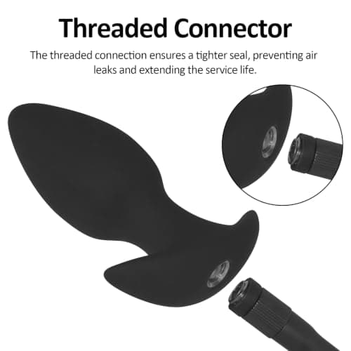 Silicone Inflatable Butt Plug,Black Anal Plug with Rolling Steel Ball view 6