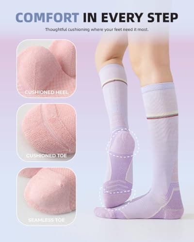 TINYLEMON Compression Socks for Women and Men,15-20 mmHg Support(2 Pairs) view 4