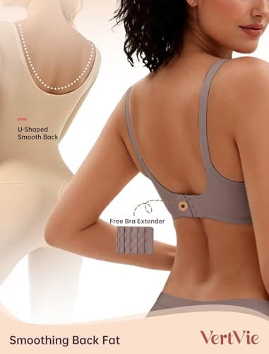 Vertvie Womens Wireless Jelly Bras No Underwire Push Up Seamless Bra Supportive Full Coverage Bralette Regular and Plus Size view 4