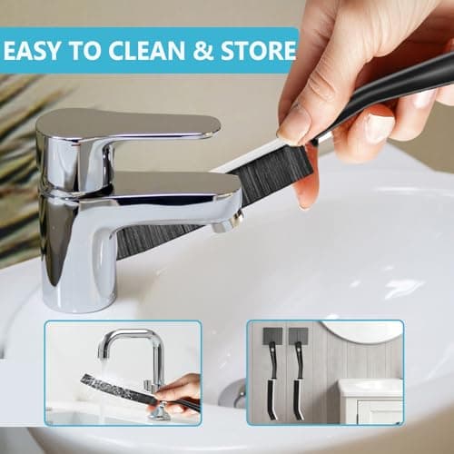 9PCS Crevice Cleaning Brush, Hard Bristle Scrub Brushes Tools for Deep Cleaning Gap, Multifunctional Grout Brush for Home, Bathroom, Kitchen, Window and Corners view 5