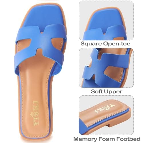 YTSKJ Sandals for Women 2026 Dressy Slides Flat Open Toe Comfortable Soft Leather Slip On Ladies Casual Wide Width Cute Trendy Shoes Summer Beach view 3