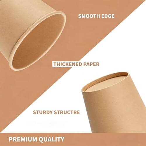 SLFxotro Coffee Cups 12 oz 300 Pack, Disposable Paper Cups 12 oz, White Paper Hot Coffee Cups Suitable for Party, Picnic, Travel, and Events-brown view 4