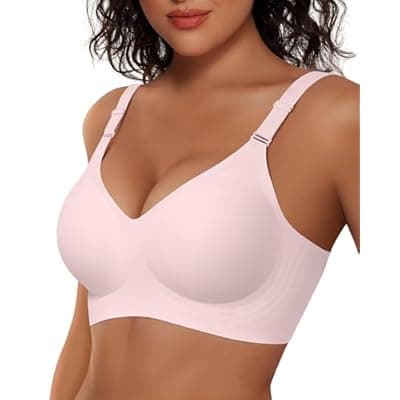 Vertvie Womens Wireless Jelly Bras No Underwire Push Up Seamless Bra Supportive Full Coverage Bralette Regular and Plus Size
