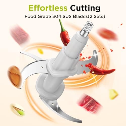 KOIOS Food Processor, 500W Electric Food Chopper with 2 Bowls (8 Cup+8 Cup) & 2 Bi-Level Blades&, Small Electric Grinder Meat Processor for Nuts, Meat, Onion, Garlic, Baby Food, Black view 6