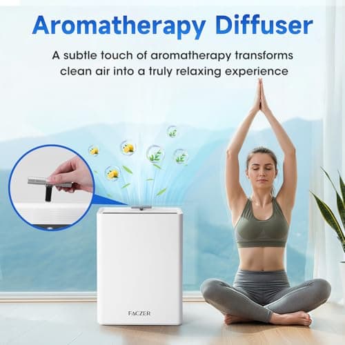 Air Purifiers for Home Large Room, PM 2.5 Display Air Quality Monitor Cover Up to 1500 Ft² with Remote, Air Purifiers for Home Pets with Fragrance, Air Cleaner for Pets Hair, Dust, Smoke,Odors (White) view 5