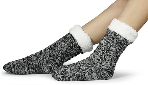 BenSorts Women Winter Thick Slipper Socks with Grippers Non Slip Warm Fuzzy Socks Christmas Gifts view 5