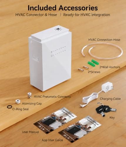 FYNTRA Essential Oil Diffuser - HVAC System, 5500 Sq.Ft Waterless Diffuser | Whole House & Aromatherapy Diffuser, WiFi & Bluetooth App Control, White view 3