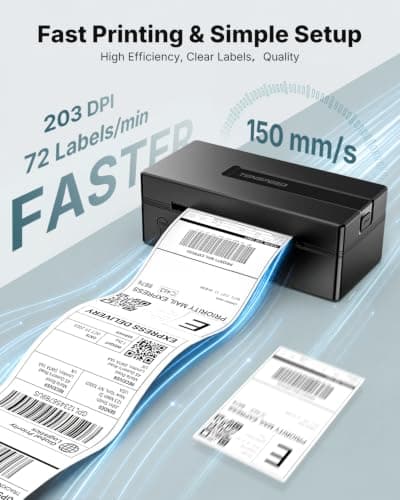 4x6 Bluetooth Thermal Shipping Label Printer, Black view 5