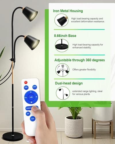 Arikashin Standing Plant Grow Light, LED Growing Light Full Spectrum for Indoor Plants，4/8/12H Timer, 10-Level Brightness,Flow Grow Light for Tall Large Indoor Plants view 4